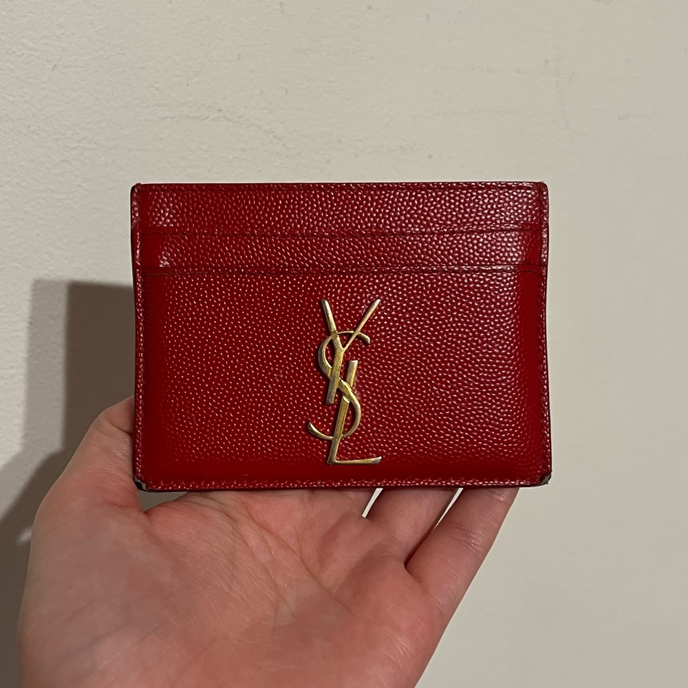 AUTHENTIC YSL Yves Saint Laurent Leather Card Holder